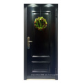 Diseño 3D Pintura negra Modelos de puerta principal Entrada de puerta de hierro Puerta blindada de madera de madera
